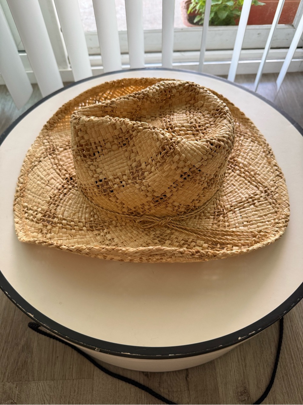 lack of color sundance tan straw raffia cowboy fedora crown summer sun hat small - Picture 1 of 6